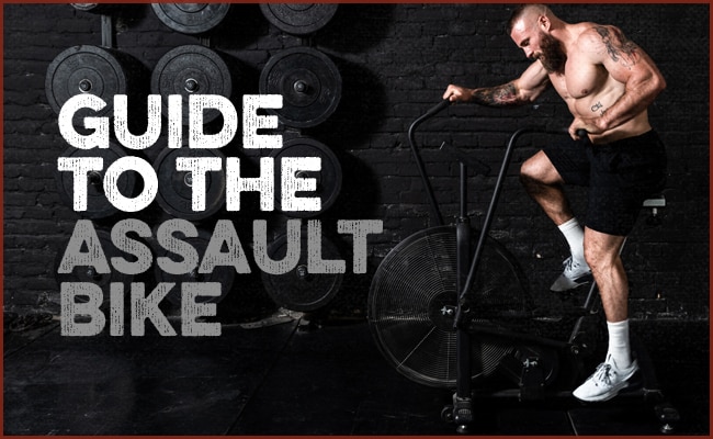 Man using an assault bike for fitness.  
